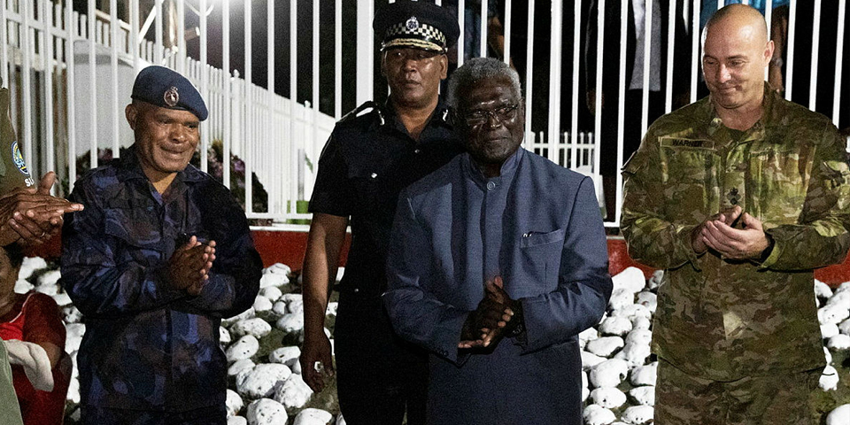 Solomon Islands Prime Minister Manessah Sogavare celebrates Fijian Infantry Day