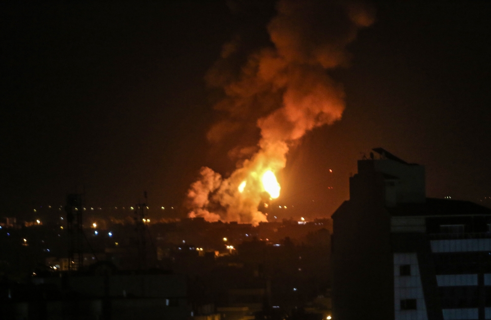 Gaza strip on fire